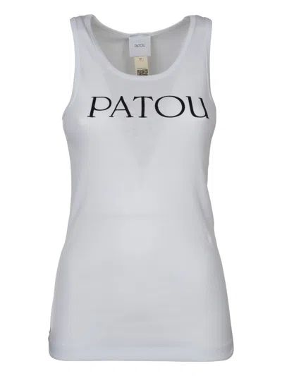 PATOU WHITE LOGO-PRINT ORGANIC COTTON T-SHIRT