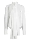 Patou Draped Collar Shirt With Buttoned Cuffs In White