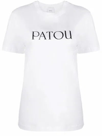 PATOU WHITE ORGANIC COTTON T-SHIRT