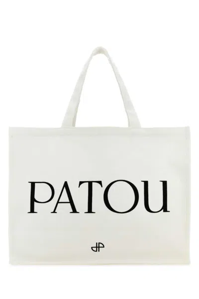 Patou White  Canvas Tote Bag