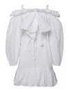 Patou Volume Ruffled Minidress In White