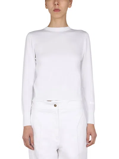 Patou White Solid Crew Neck Sweater