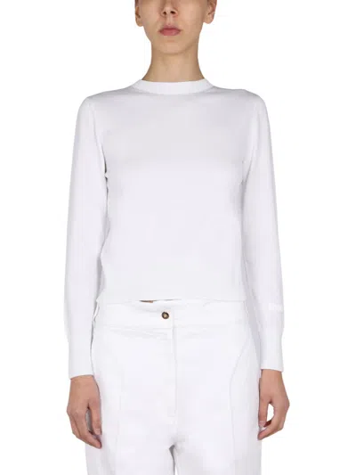 Patou White Solid Crew Neck Jumper