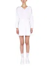 Patou White Solid V Neck Mini Dress In White