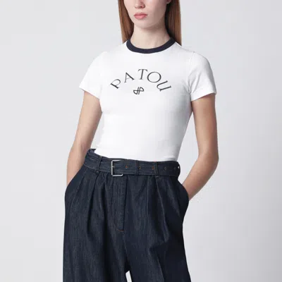 Patou Logo-embroidered Short-sleeved T-shirt In White
