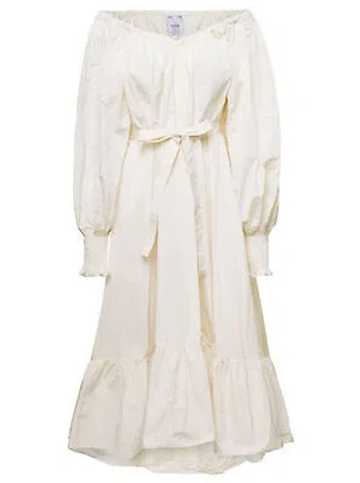 Pre-owned Patou White Tiered Maxi-dress In Polyester Woman