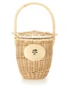 Patou Wicker Bucket Bag In Beige