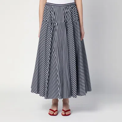PATOU WIDE BLUE AND WHITE STRIPED SKIRT