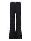 Patou Wide-leg Black Cotton Twill Pants In Black