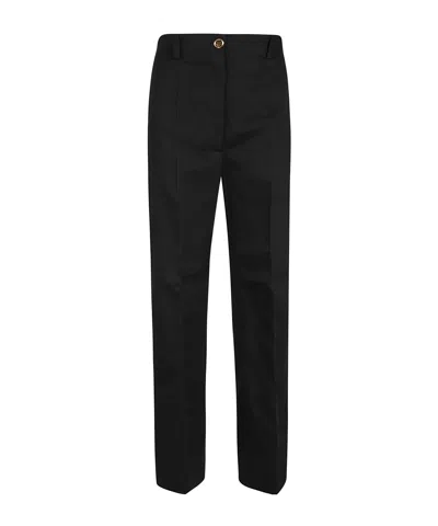 Patou Wide-leg Casual Pants In Black