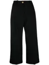 Patou Cotton High Waist Wide Leg Trousers In Black