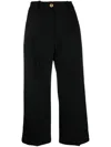 Patou Cotton High Waist Wide Leg Trousers In Black