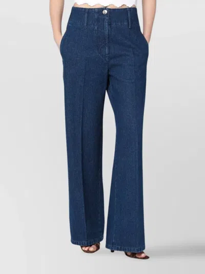 PATOU WIDE LEG DENIM JEANS WITH POCKETS AND LOOPS