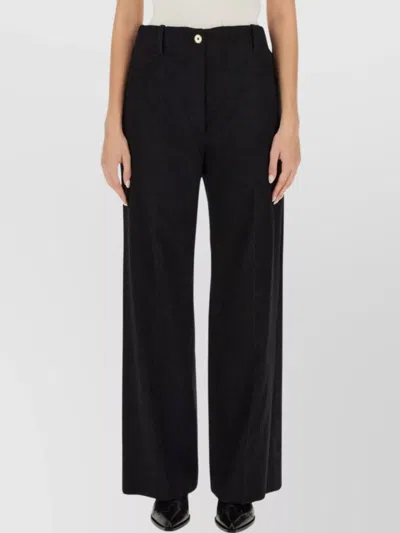 Patou Wide-leg High-rise Pants Featuring Pockets In Black