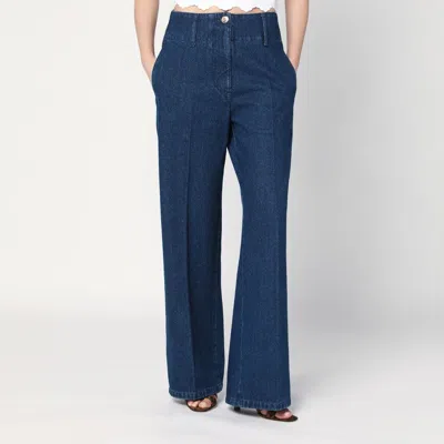 Patou Wide-leg Ink Blue Jeans In Denim