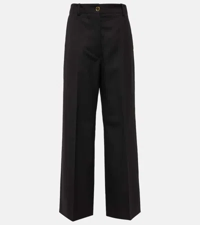 Patou Iconic Tweed Long Trousers In Black