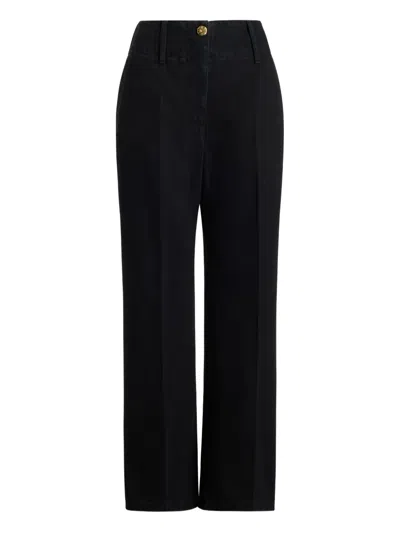 Patou Wide Waistband Denim Jeans In Black