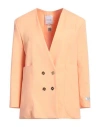 Patou Woman Blazer Apricot Size 8 Virgin Wool, Elastane In Orange