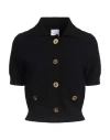 Patou Woman Cardigan Midnight Blue Size L Viscose, Polyester In Blue