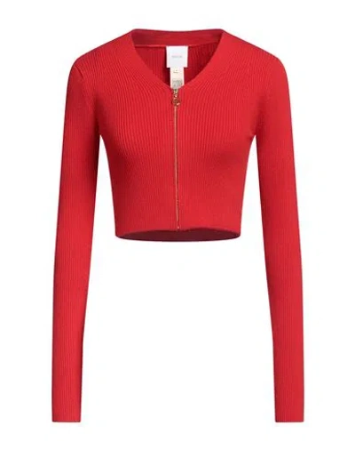 Patou Woman Cardigan Red Size M Merino Wool, Polyamide, Elastane In Multi