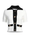 Patou Woman Cardigan White Size M Viscose, Polyester