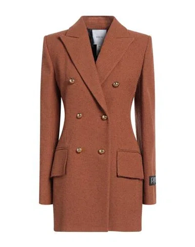 Patou Woman Coat Brown Size 6 Virgin Wool, Cotton, Polyamide