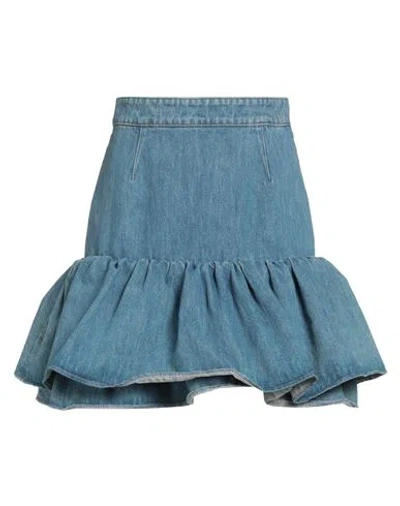 Patou Woman Denim Skirt Blue Size 4 Cotton, Polyester