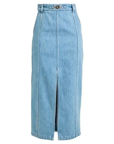 Patou Woman Denim Skirt Blue Size 6 Cotton, Elastane, Zamak