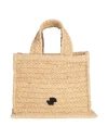 Patou Small Woven Raphia Tote Bag With Shoulder Strap In Neutral