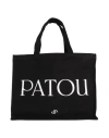 Patou Rectangular Tote Bag With Detachable Strap In Black