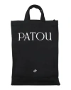 Patou Rectangular Tote Bag With Shoulder Strap And Top Handles In Black