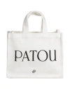 Patou Large Rectangular Tote Bag In White