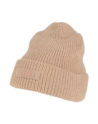 Patou Woman Hat Camel Size Onesize Merino Wool In Beige