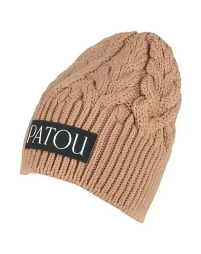 Patou Woman Hat Camel Size Onesize Merino Wool In Beige