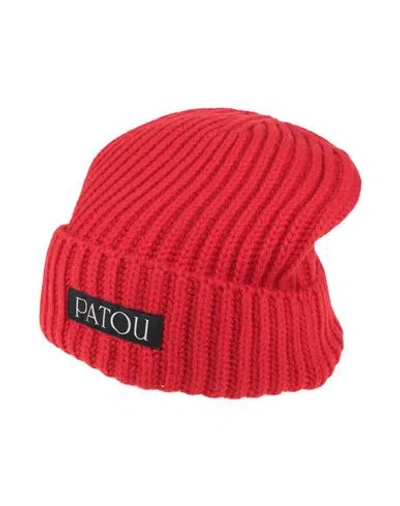 Patou Woman Hat Red Size Onesize Wool, Cashmere