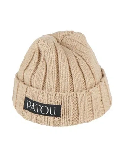 Patou Woman Hat Sand Size Onesize Wool, Cashmere In Beige