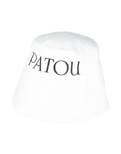 Patou Wide Brim Stitched Design Bucket Hat In Red