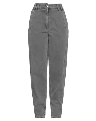 PATOU PATOU WOMAN JEANS CHARCOAL SIZE 8 COTTON