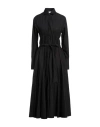 Patou Black Elasticated-waist Cotton Maxi Dress In Black
