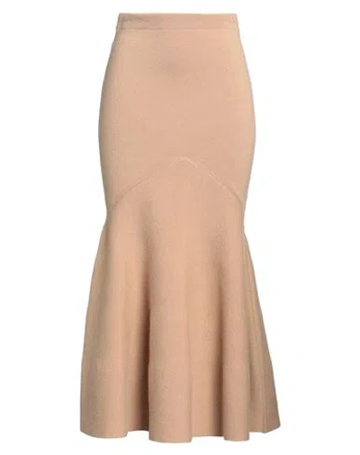 Patou Woman Maxi Skirt Sand Size S Merino Wool, Polyamide, Cashmere