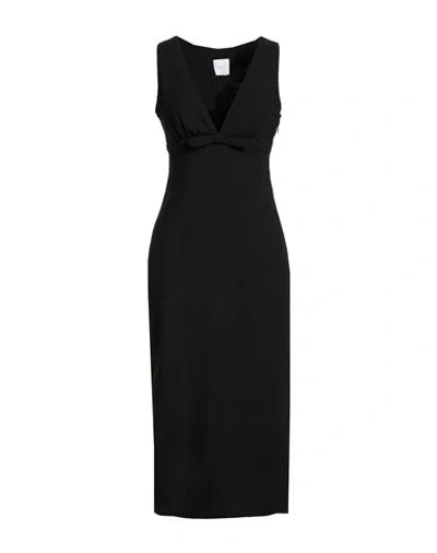 Patou Woman Midi Dress Black Size 4 Viscose, Cotton, Elastane