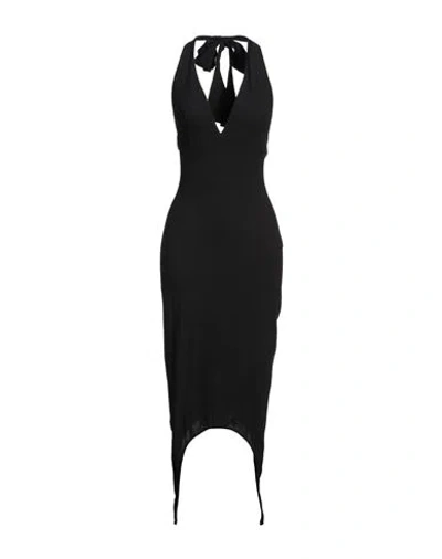 Patou Woman Midi Dress Black Size 8 Viscose, Cotton, Elastane