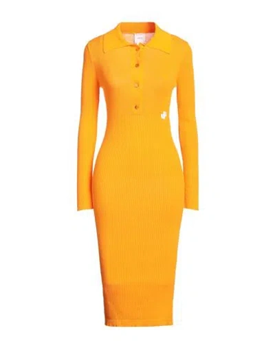 Patou Woman Midi Dress Orange Size S Cotton