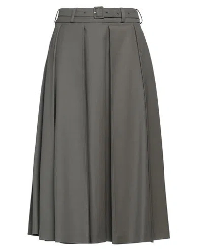 Patou Woman Midi Skirt Green Size 8 Wool, Elastane