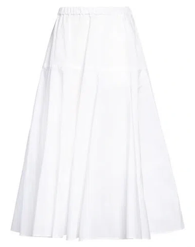 PATOU PATOU WOMAN MIDI SKIRT WHITE SIZE 8 POLYESTER, COTTON, VISCOSE