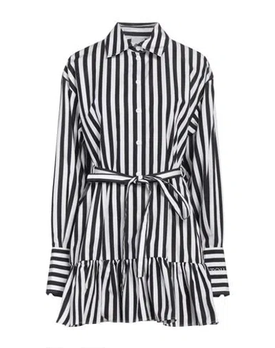 Patou Striped Cotton Mini Chemisier Dress In Black