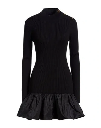 Patou Woman Mini Dress Black Size L Merino Wool, Polyester