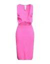 Patou Woman Mini Dress Fuchsia Size M Wool, Cashmere In Pink