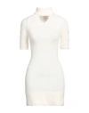 Patou Woman Mini Dress Ivory Size M Alpaca Wool, Polyamide, Elastane In White