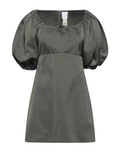 Patou Woman Short Dress Military Green Size 8 Polyamide